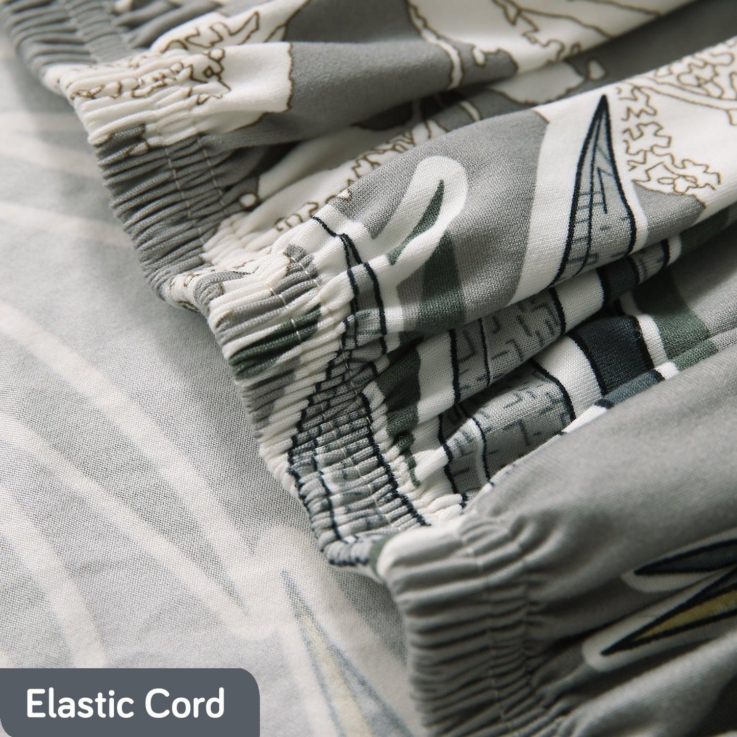 Frost Grey Marginata Print Print Fully fitted sofa cover set