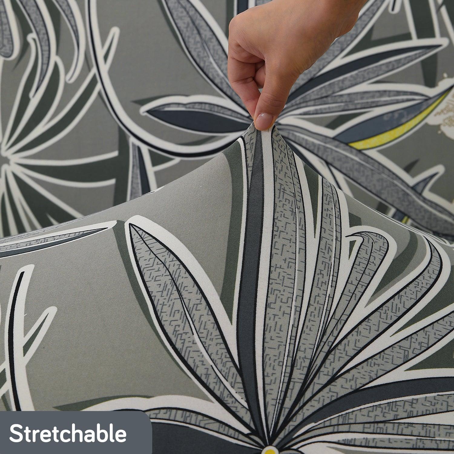 Frost Grey Marginata Print stretchable sofa cover set