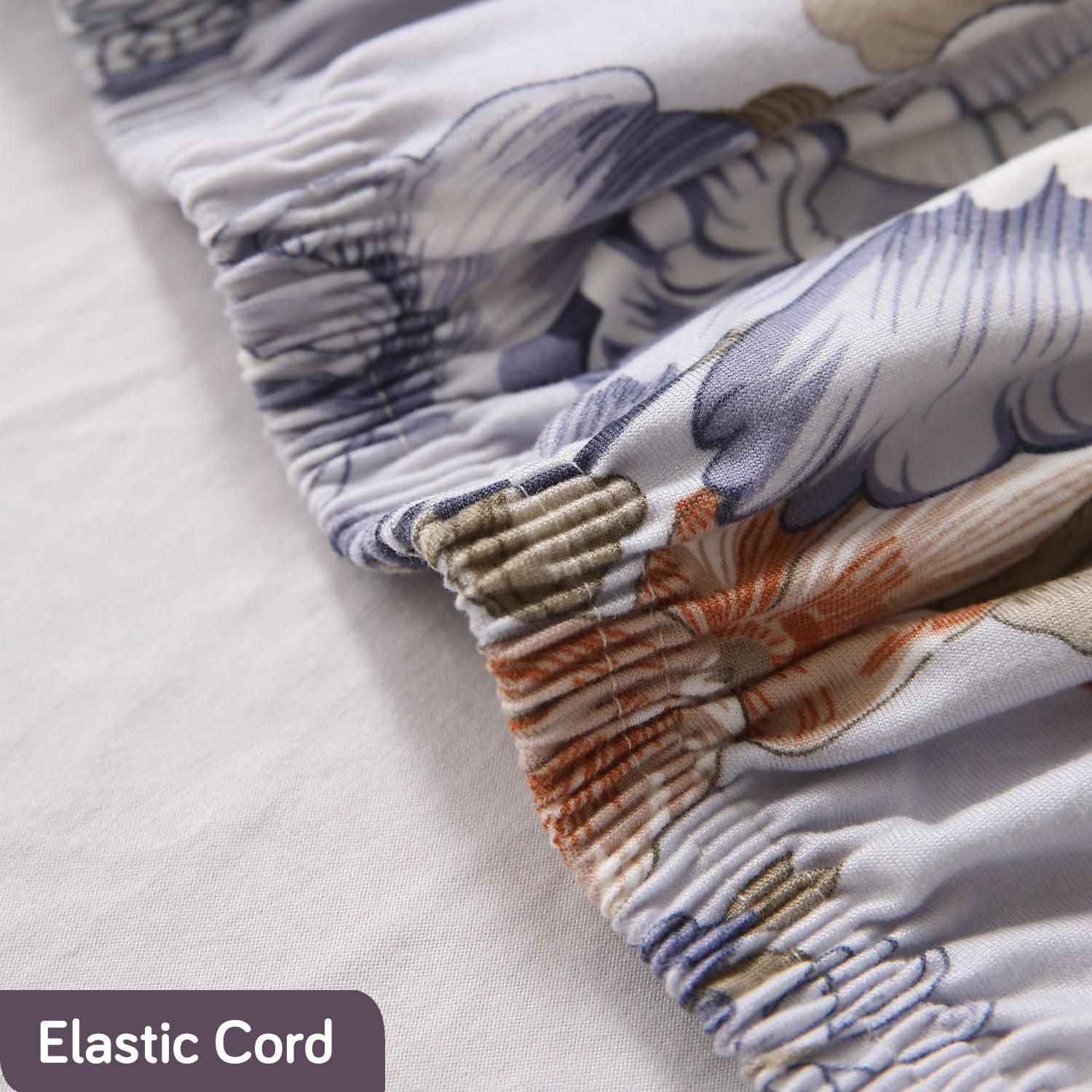 Gentle Grey Dahlia Printed Print Fully fitted sofa cover set