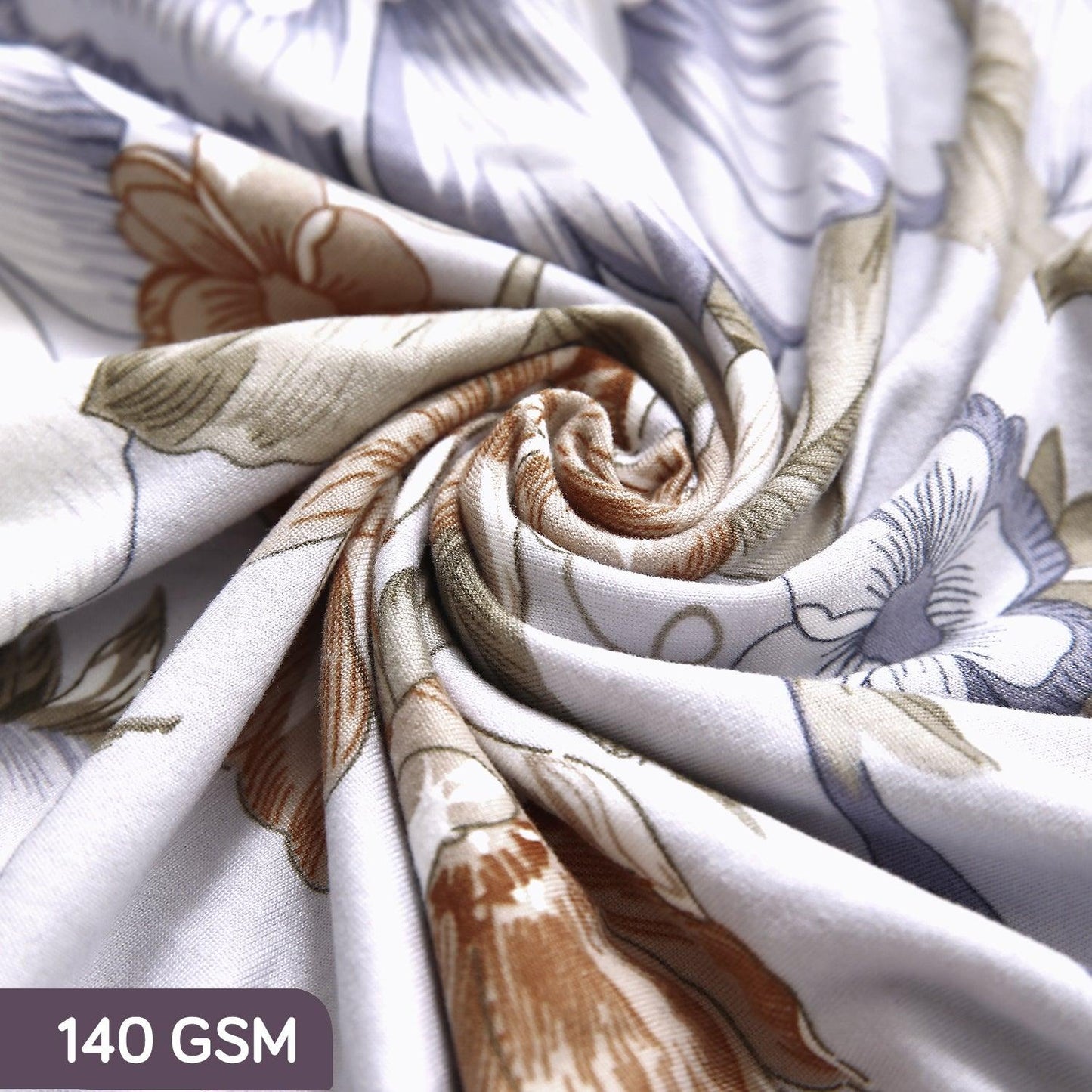 140 GSM machine washable Gentle Grey Dahlia Printed elastic sofa cover