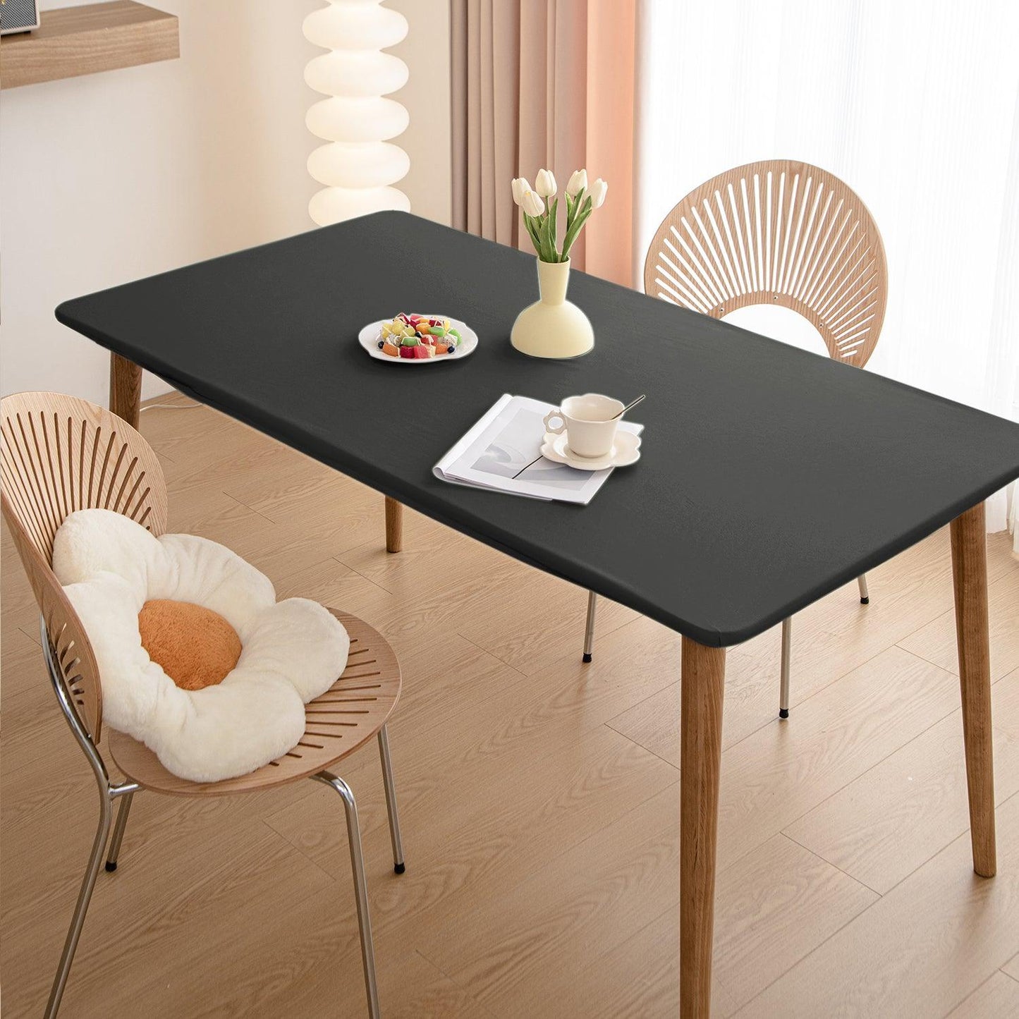 HOKIPO 100% Waterproof Non - Slip Stretch Table Cover, Grey - HOKIPO | Har Ghar ka Humsafar