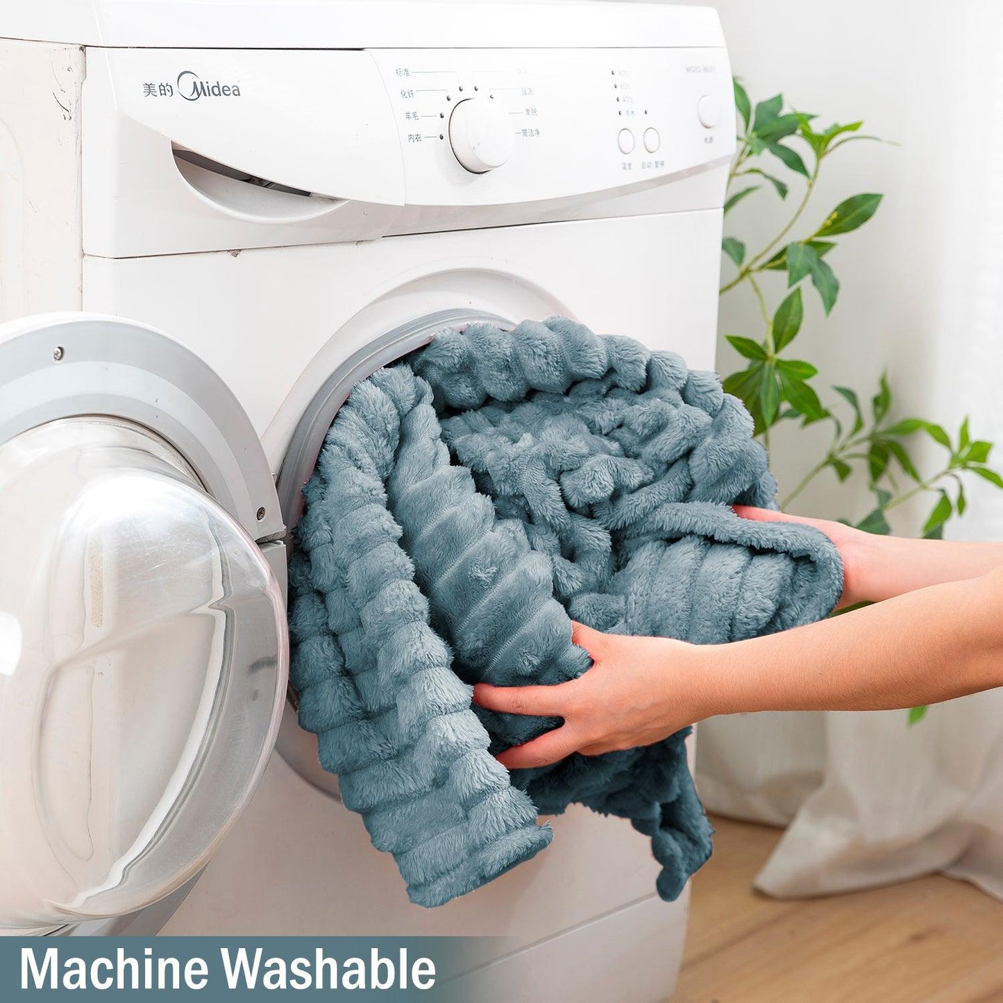 Buy Bluish Grey Soft, Warm, Luxury Fleece Double Bed Blanket | HOKIPO
