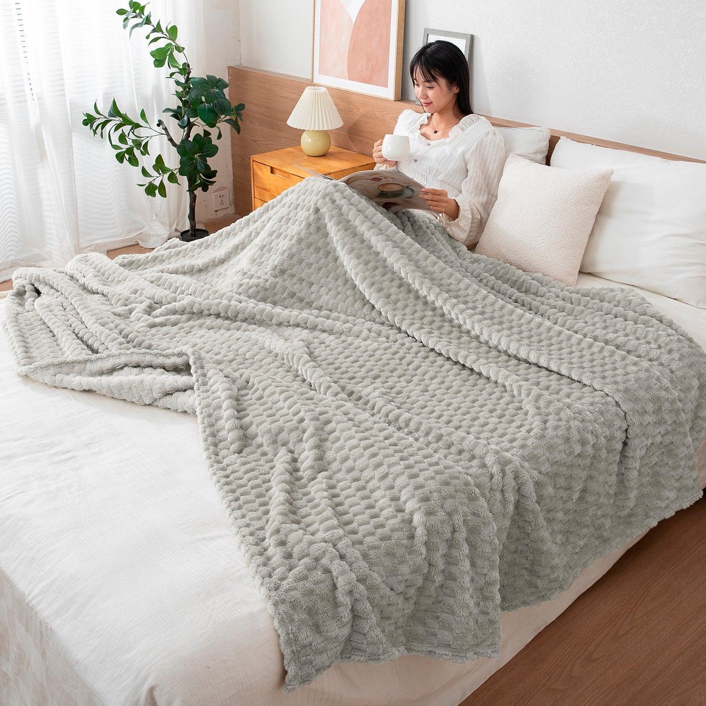 HOKIPO AC Blanket Double Bed Queen, Light Grey | HOKIPO