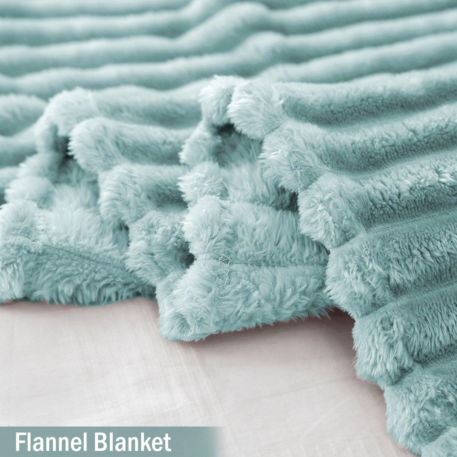 Buy Sky Blue Soft, Warm, Luxury Fleece Double Bed Blanket | HOKIPO