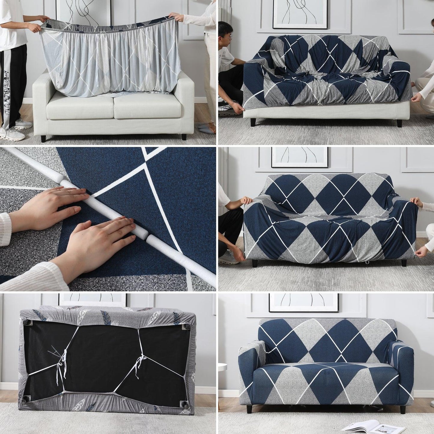 Guide on how to put an elastic sofa cover