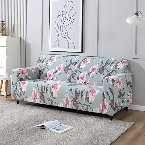 Bluish Grey  Printed elastic 3 seater sofa covers