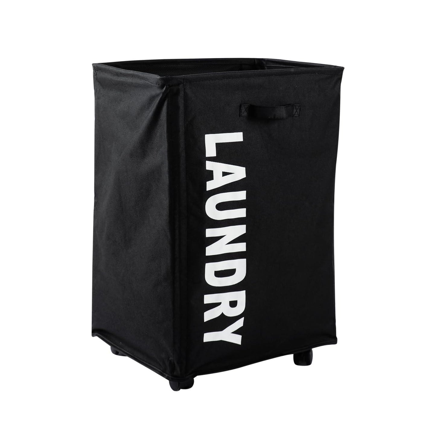 HOKIPO Foldable Laundry Hamper with Wheels, Black - HOKIPO | Har Ghar ka Humsafar
