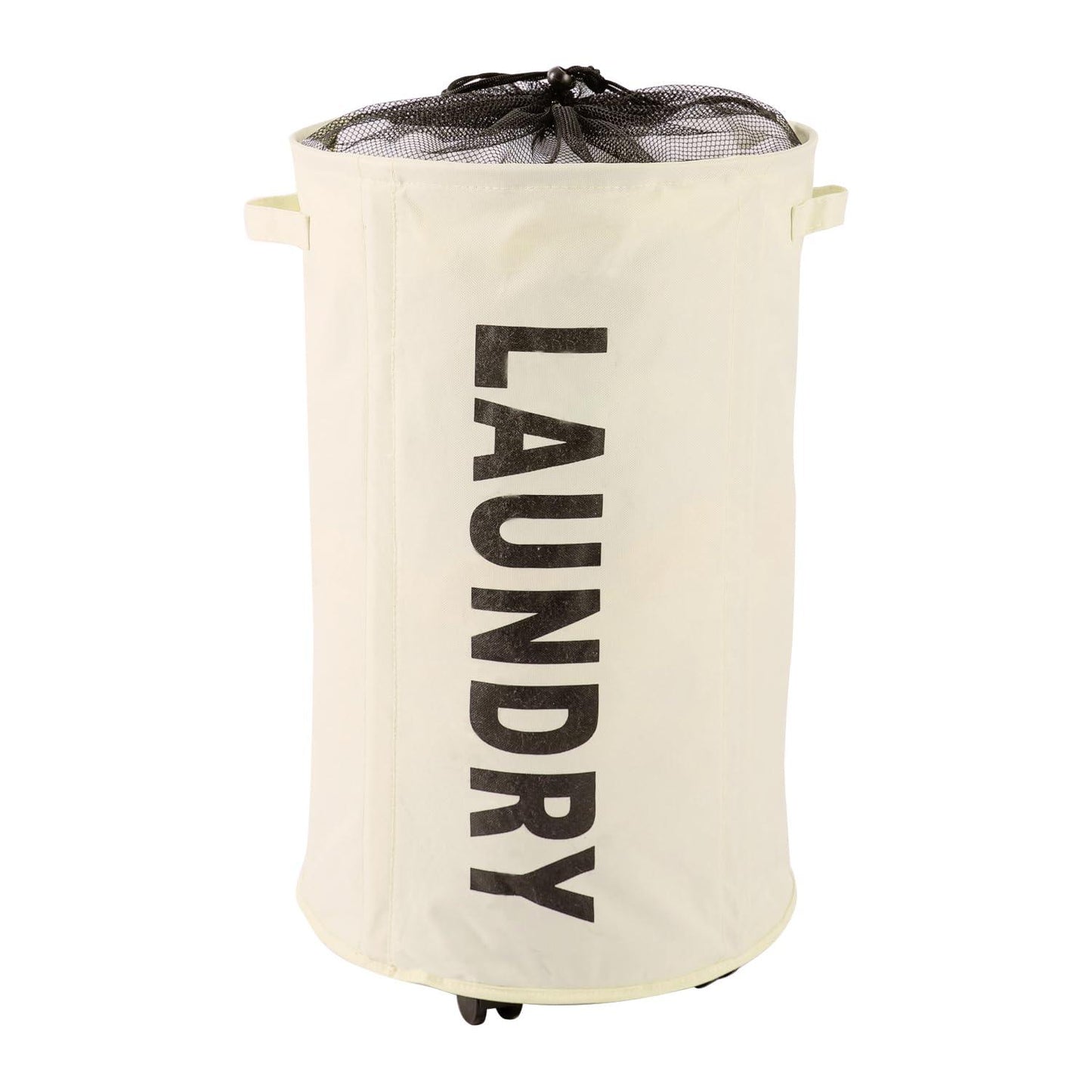 HOKIPO Foldable Laundry Hamper with Wheels, Cream - HOKIPO | Har Ghar ka Humsafar
