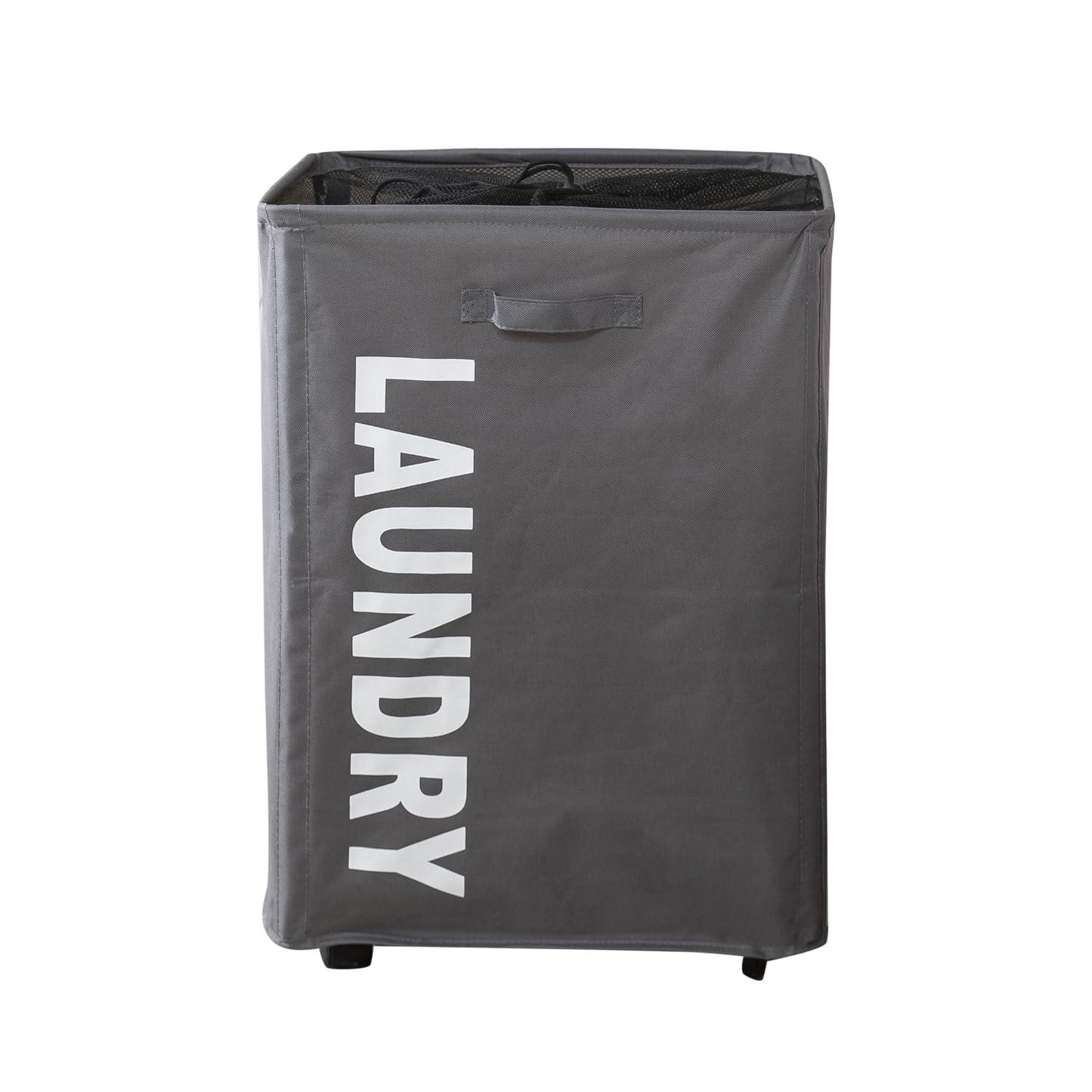 HOKIPO Foldable Laundry Hamper with Wheels, Grey - HOKIPO | Har Ghar ka Humsafar