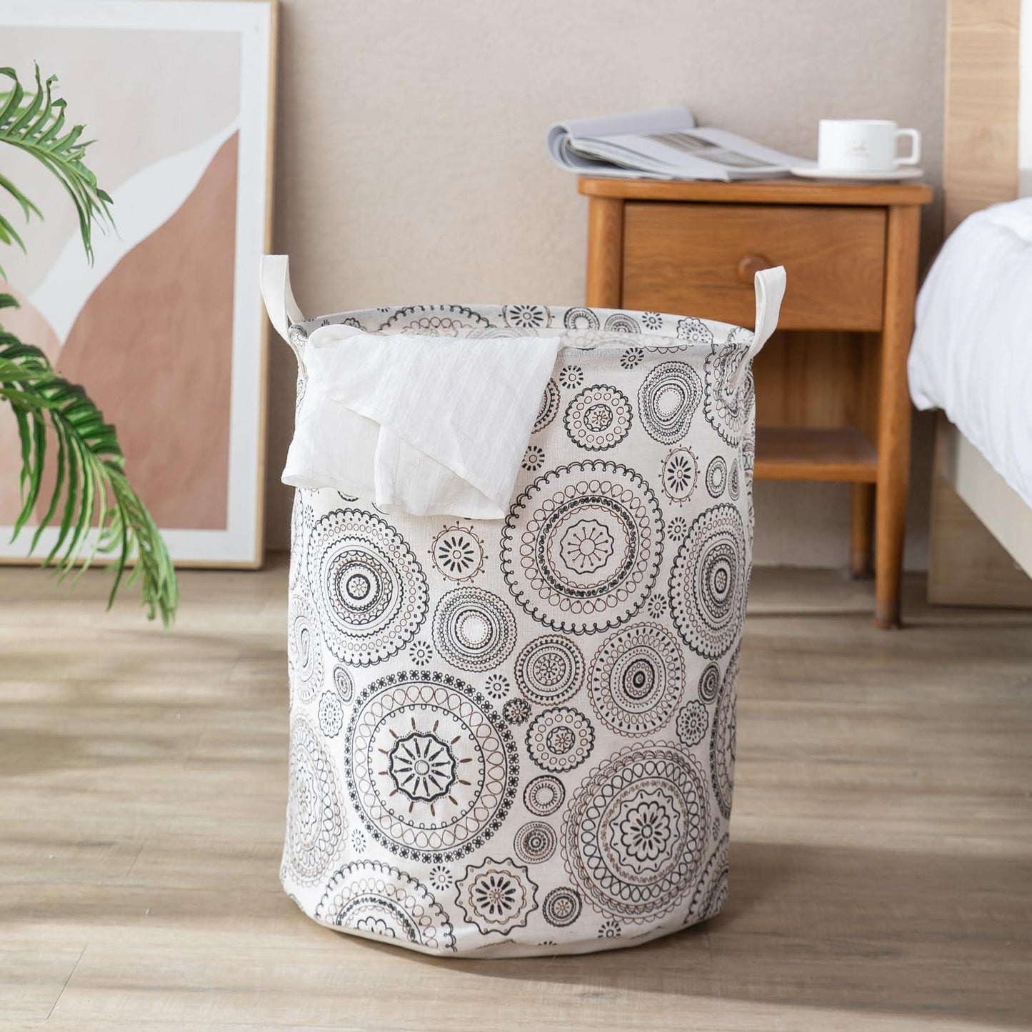 HOKIPO Folding Laundry Basket for Clothes, Round Collapsible Storage Basket, 42 - Ltr - HOKIPO | Har Ghar ka Humsafar