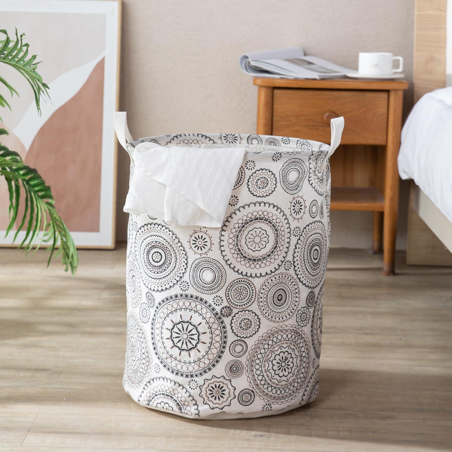 HOKIPO Folding Laundry Basket for Clothes, Round Collapsible Storage Basket, 42 - Ltr - HOKIPO | Har Ghar ka Humsafar