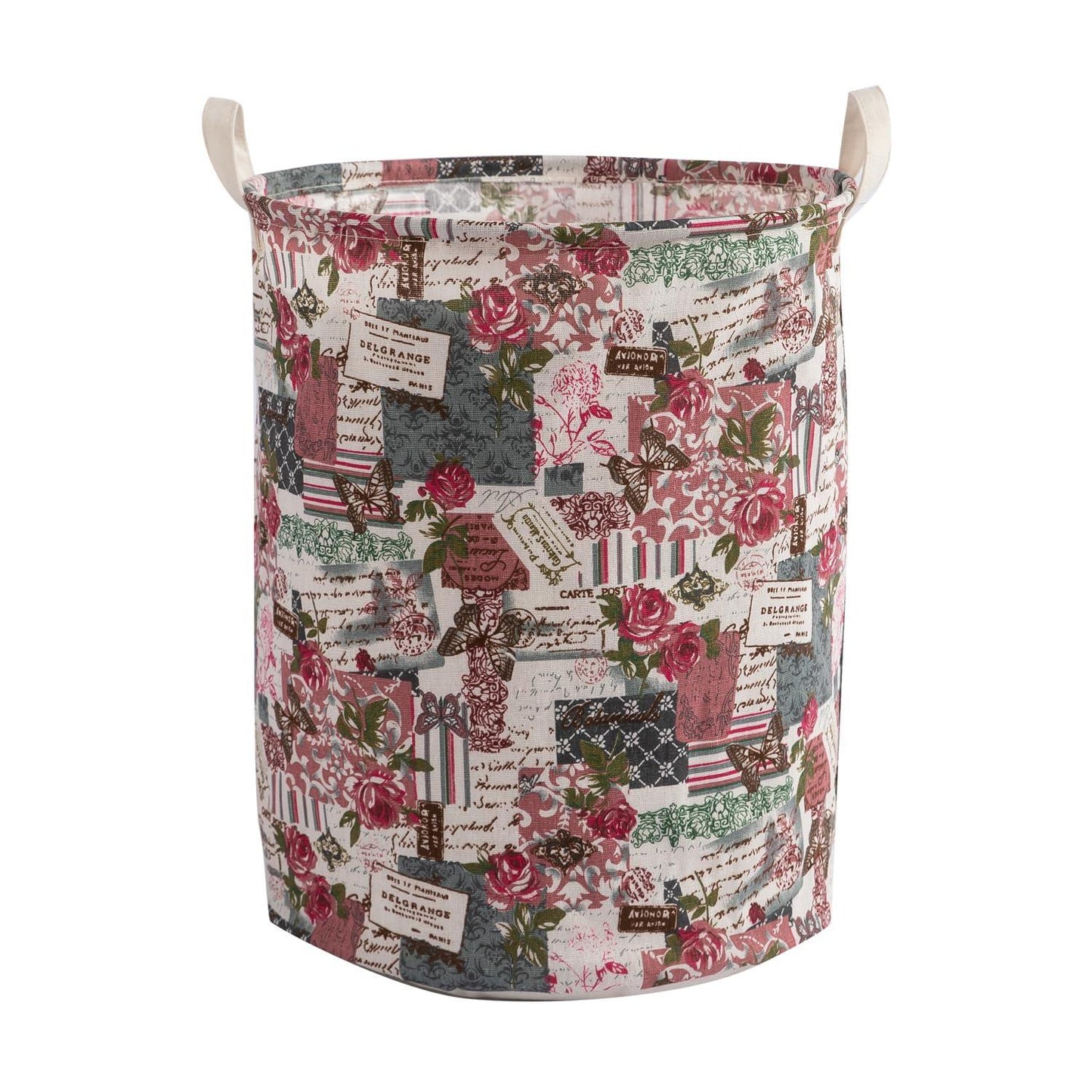 HOKIPO Folding Laundry Basket for Clothes, Round Collapsible Storage Basket, 42 - Ltr - Coral - HOKIPO | Har Ghar ka Humsafar