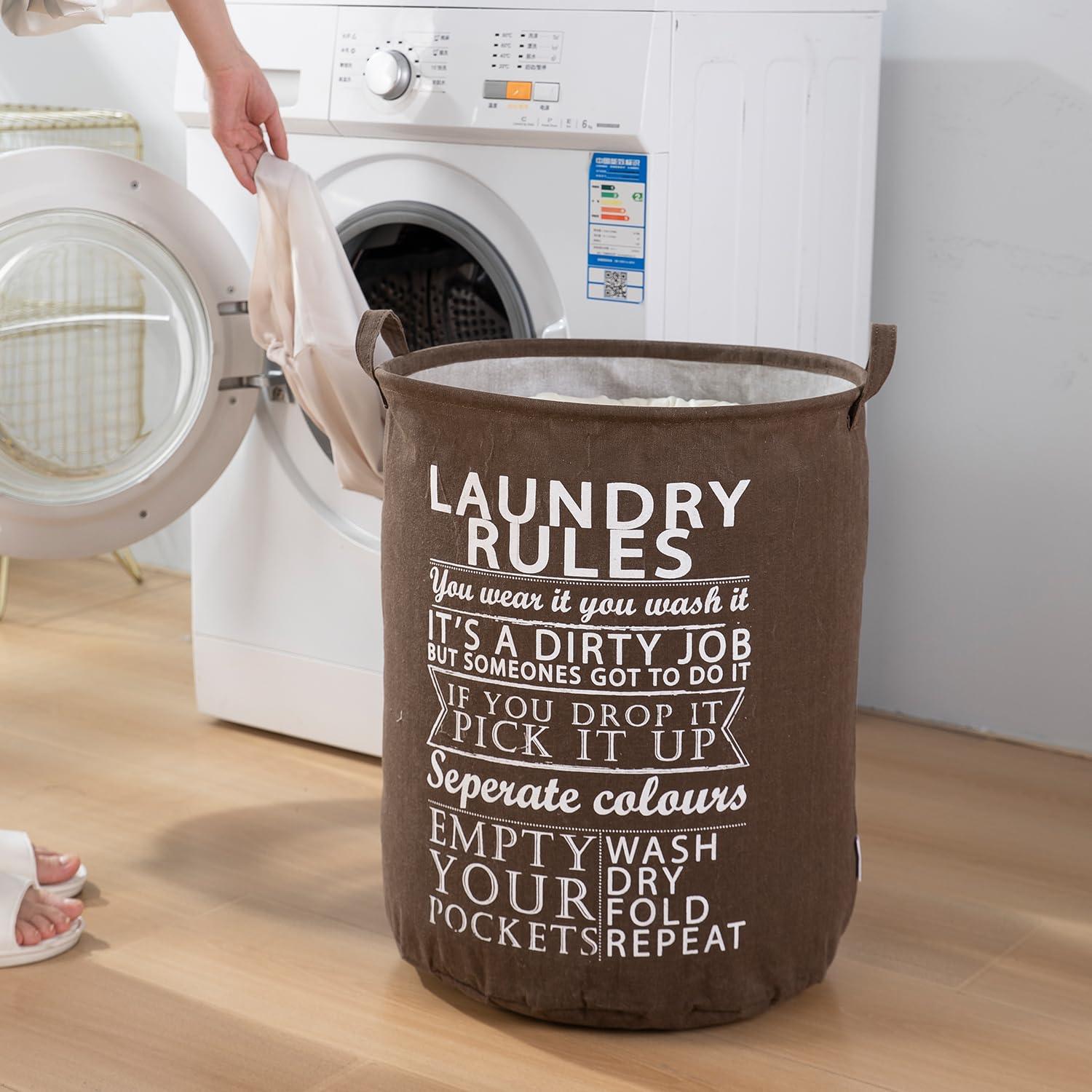 HOKIPO Folding Laundry Clothes Storage Basket - Large 63 Ltr, Brown - HOKIPO | Har Ghar ka Humsafar