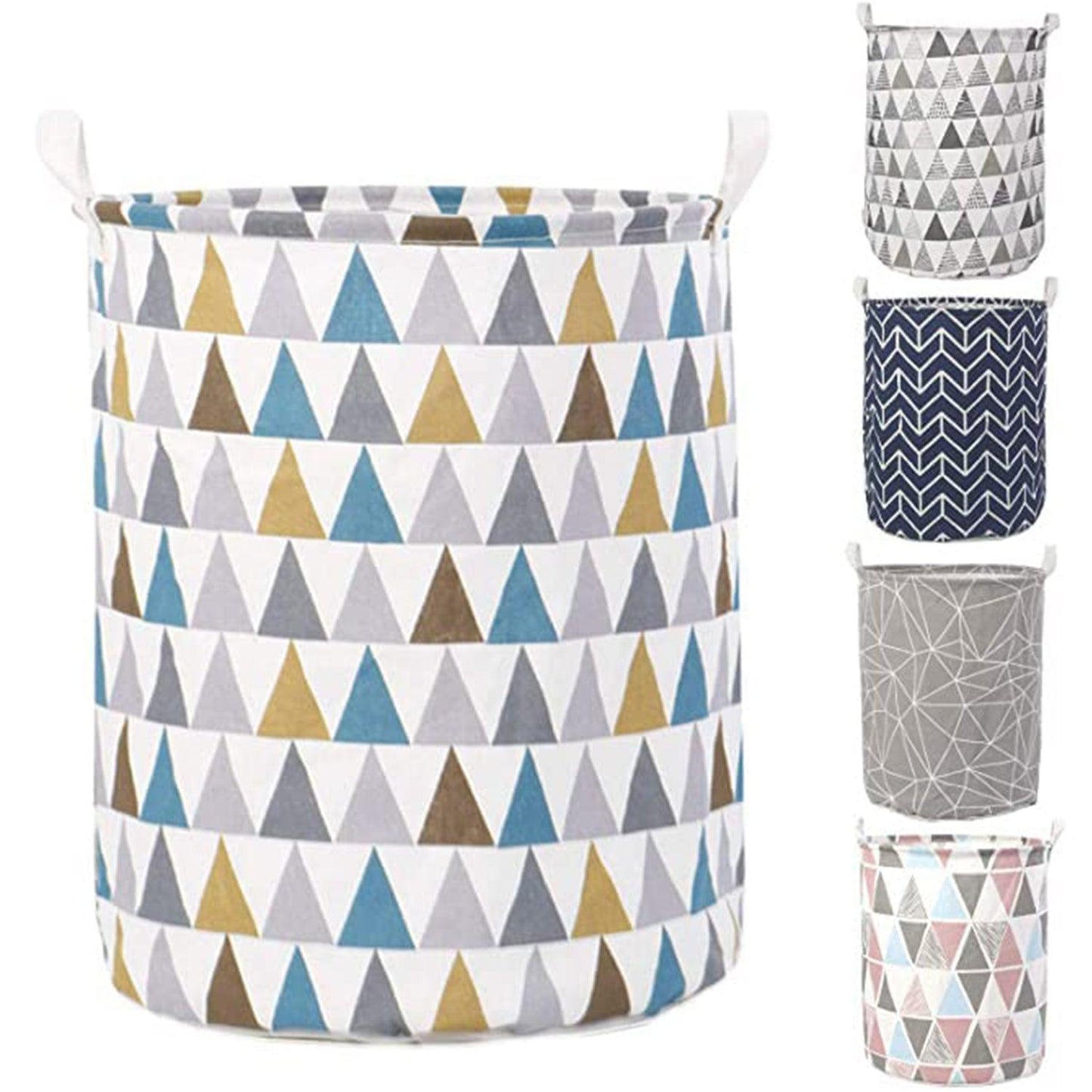 HOKIPO Folding Laundry Cotton Basket for Clothes - Large 43 LTR, Multicolor - HOKIPO | Har Ghar ka Humsafar