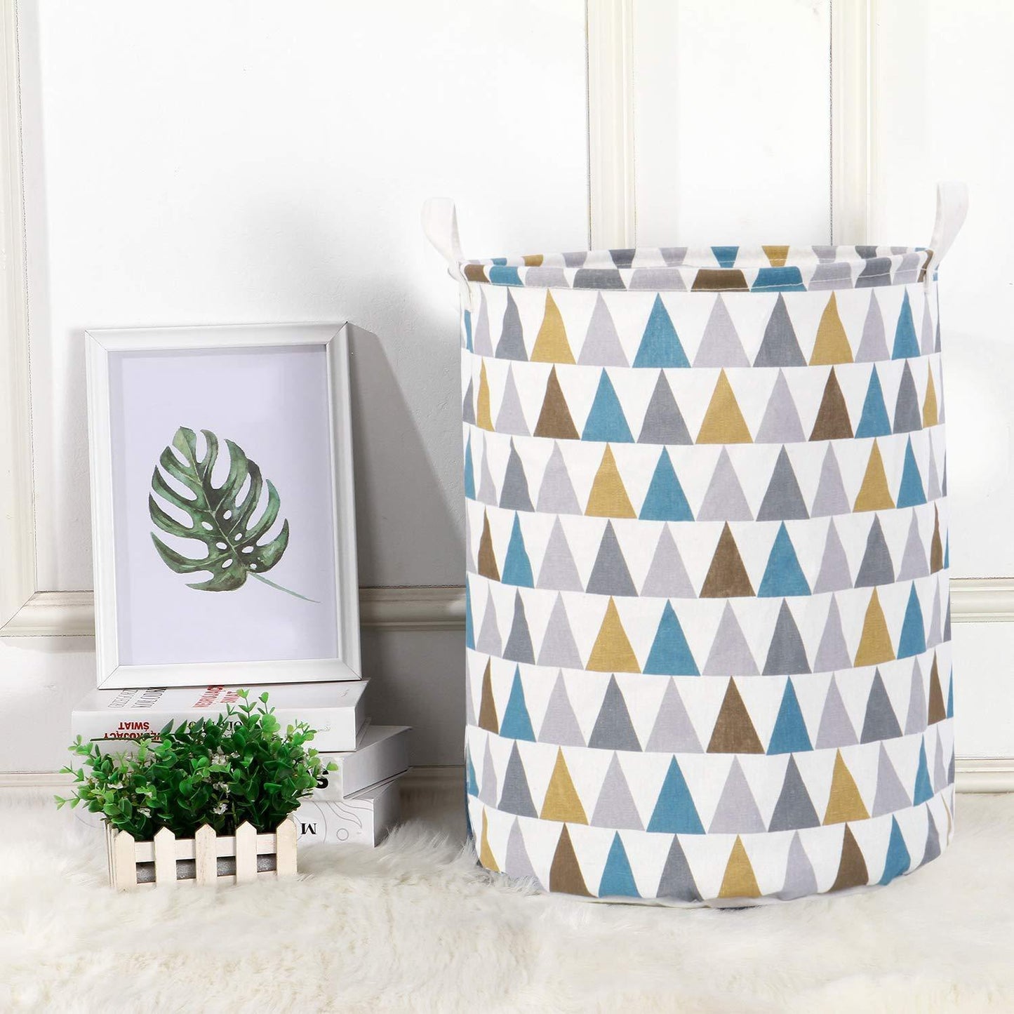 HOKIPO Folding Laundry Cotton Basket for Clothes - Large 43 LTR, Multicolor - HOKIPO | Har Ghar ka Humsafar