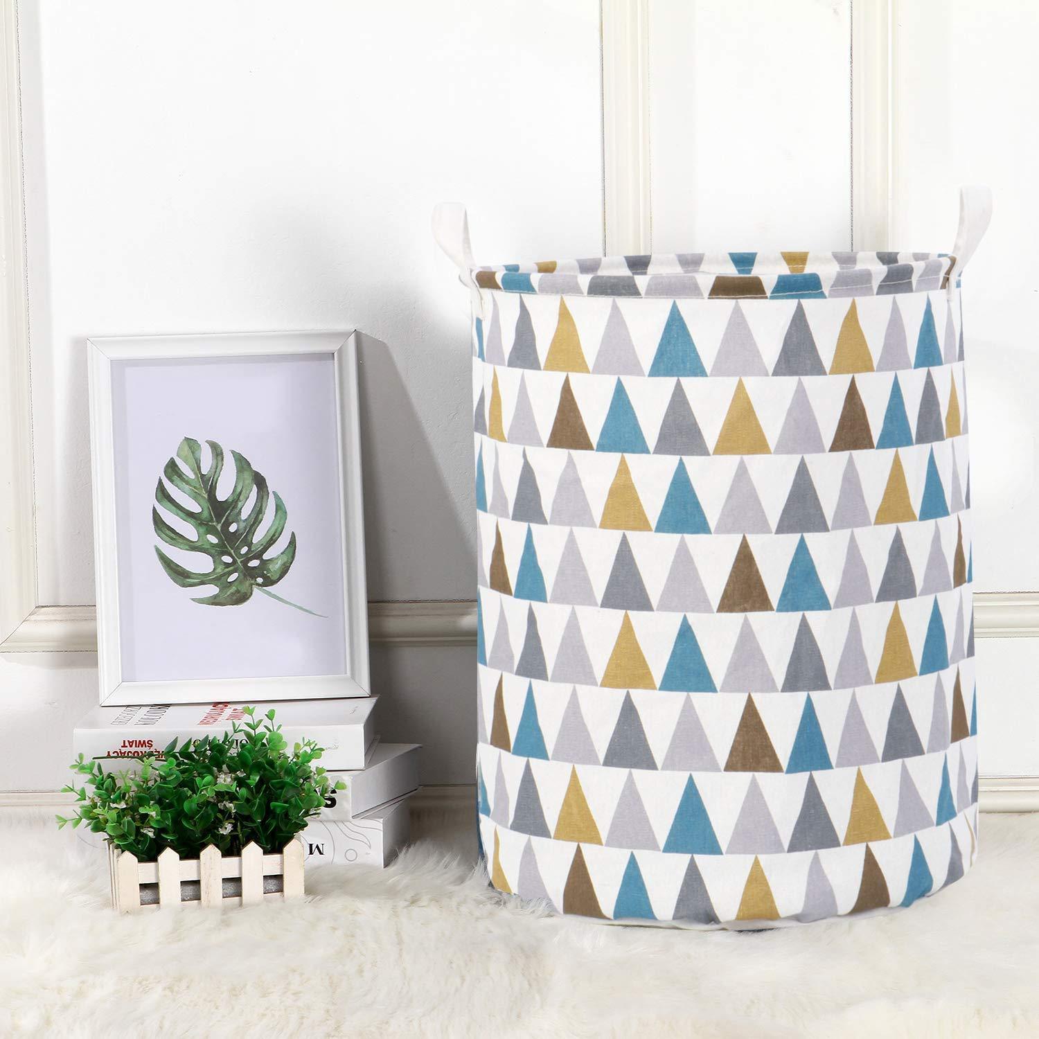 HOKIPO Folding Laundry Cotton Basket for Clothes - Large 43 LTR, Multicolor - HOKIPO | Har Ghar ka Humsafar