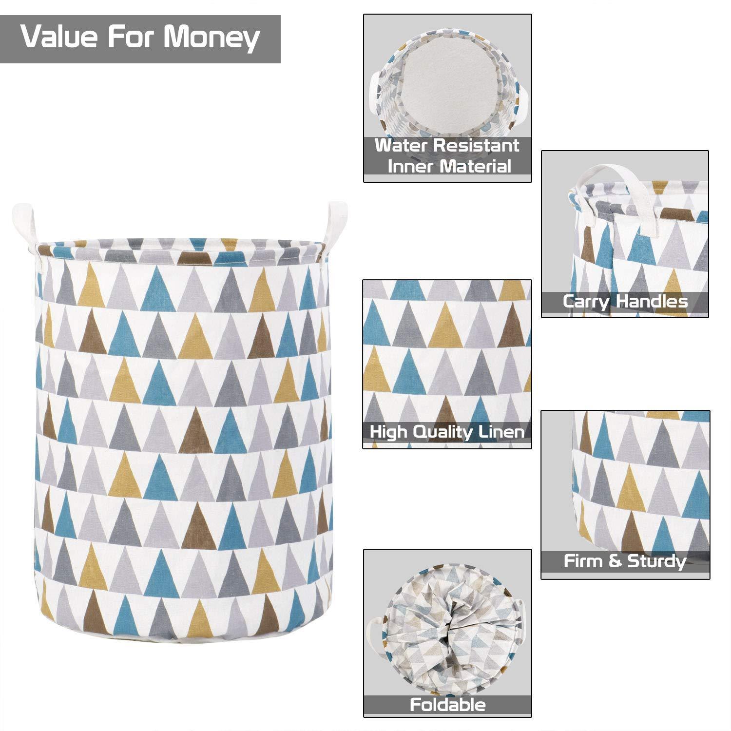 HOKIPO Folding Laundry Cotton Basket for Clothes - Large 43 LTR, Multicolor - HOKIPO | Har Ghar ka Humsafar