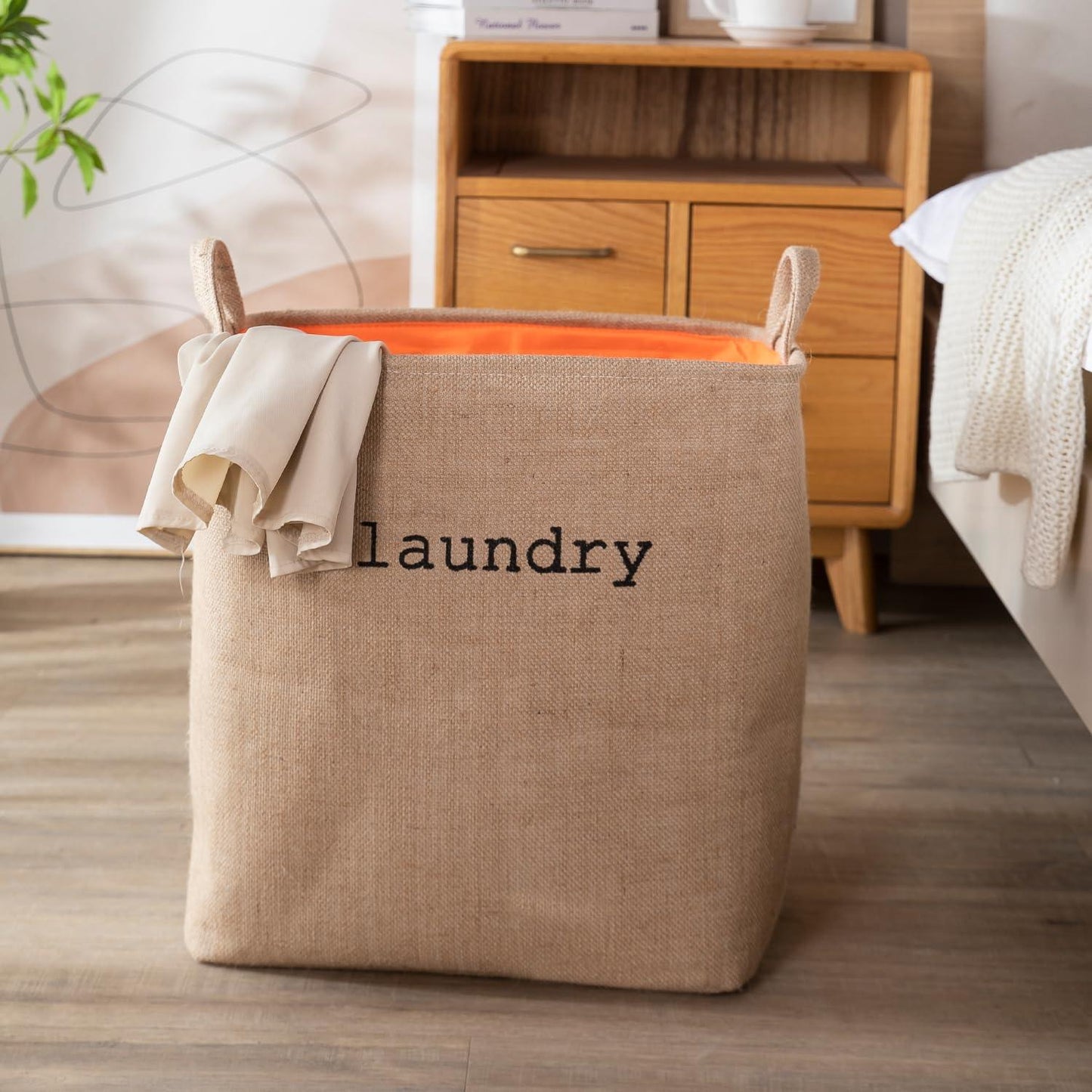 HOKIPO Laundry Basket Clothes Hamper, Denim Basket With Handles,Small / Large - Beige - HOKIPO | Har Ghar ka Humsafar