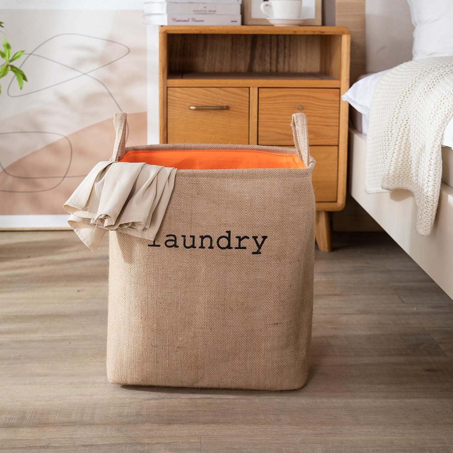 HOKIPO Laundry Basket Clothes Hamper, Denim Basket With Handles,Small / Large - Beige - HOKIPO | Har Ghar ka Humsafar