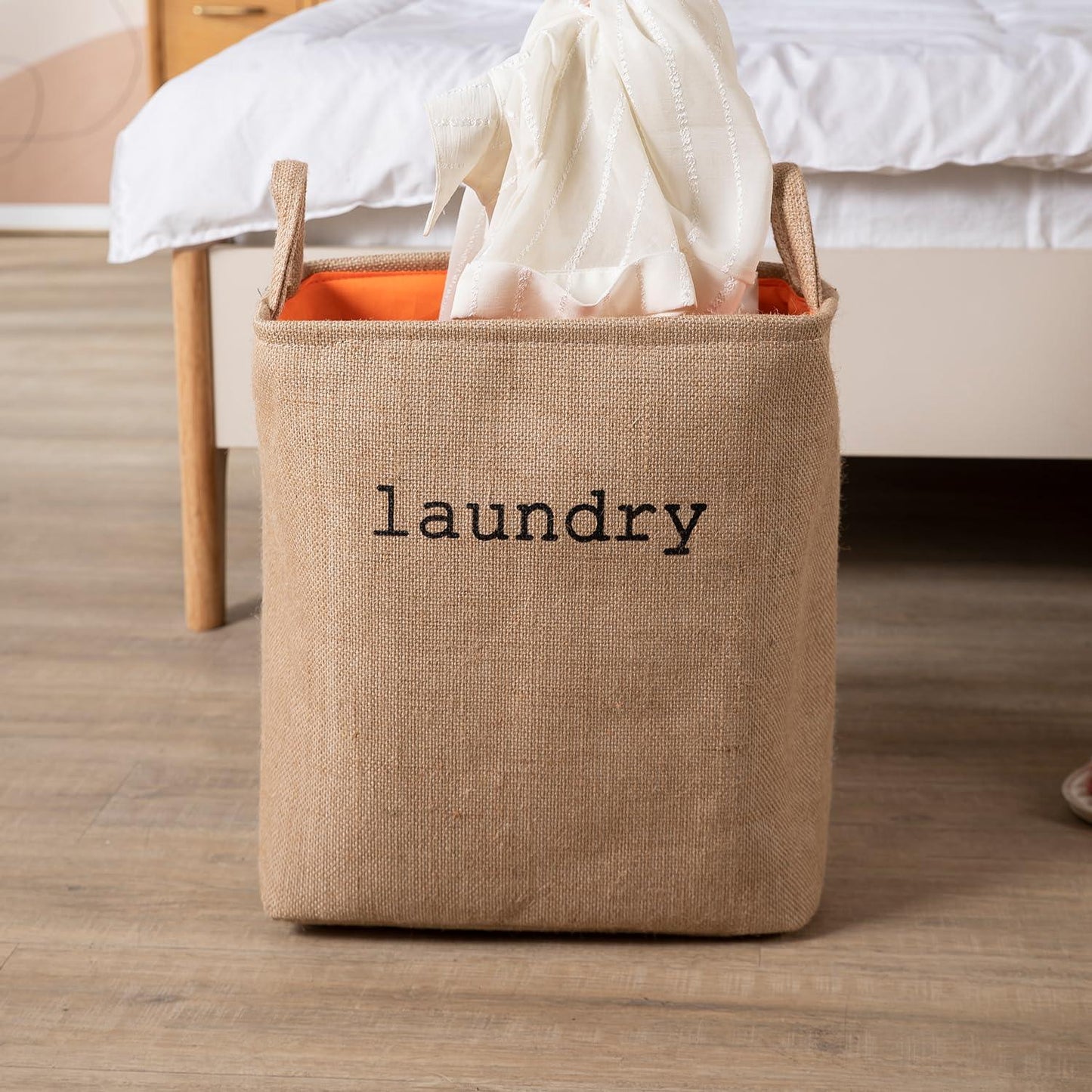 HOKIPO Laundry Basket Clothes Hamper, Denim Basket With Handles,Small / Large - Beige - HOKIPO | Har Ghar ka Humsafar
