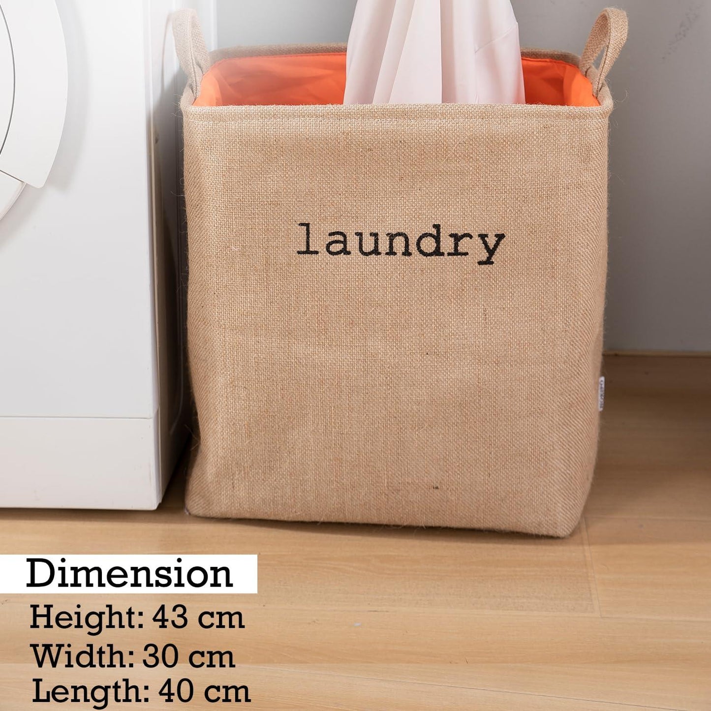 HOKIPO Laundry Basket Clothes Hamper, Denim Basket With Handles,Small / Large - Beige - HOKIPO | Har Ghar ka Humsafar