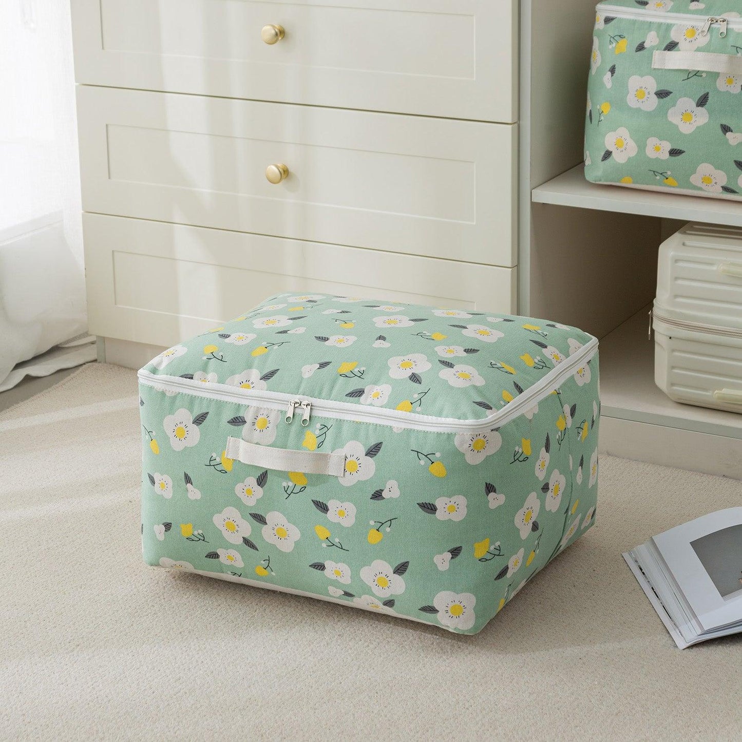 HOKIPO Medium Moisture Resistant Wardrobe Storage Bag (52 x 44 x 25 cm), Green - HOKIPO | Har Ghar ka Humsafar