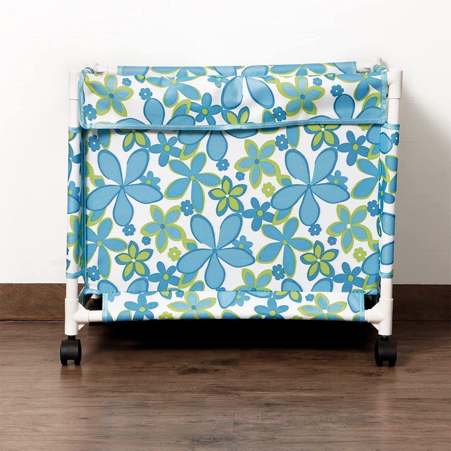 HOKIPO Oxford Fabric Laundry Basket Trolley With Wheels - 46x54x34 cm, Blue - HOKIPO | Har Ghar ka Humsafar