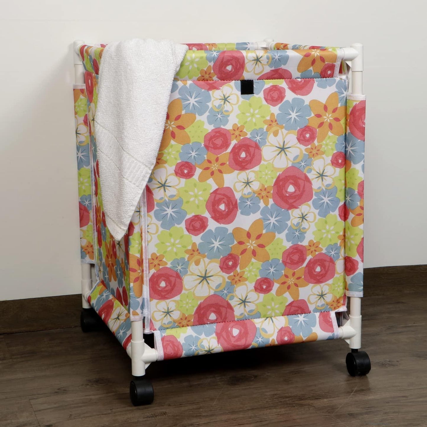 HOKIPO Oxford Fabric Laundry Basket Trolley With Wheels - 60x44x44 cm, Multicolor - HOKIPO | Har Ghar ka Humsafar