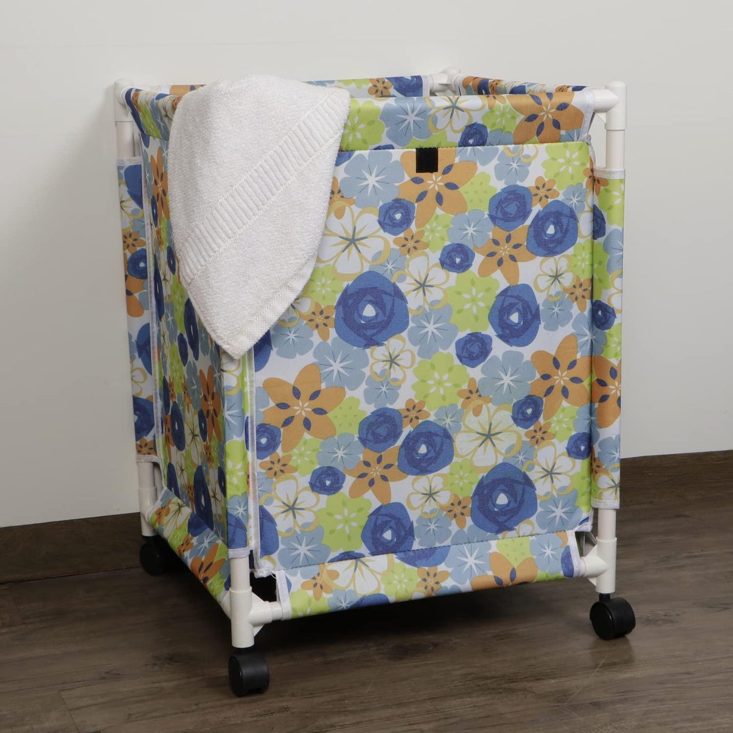 HOKIPO Oxford Fabric Laundry Basket Trolley With Wheels - 60x44x44 cm, Multicolor - HOKIPO | Har Ghar ka Humsafar