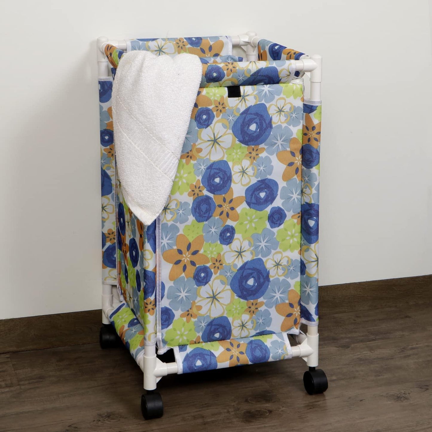 HOKIPO Oxford Fabric Laundry Basket Trolley With Wheels - 65x35x35 cm, Multicolor - HOKIPO | Har Ghar ka Humsafar