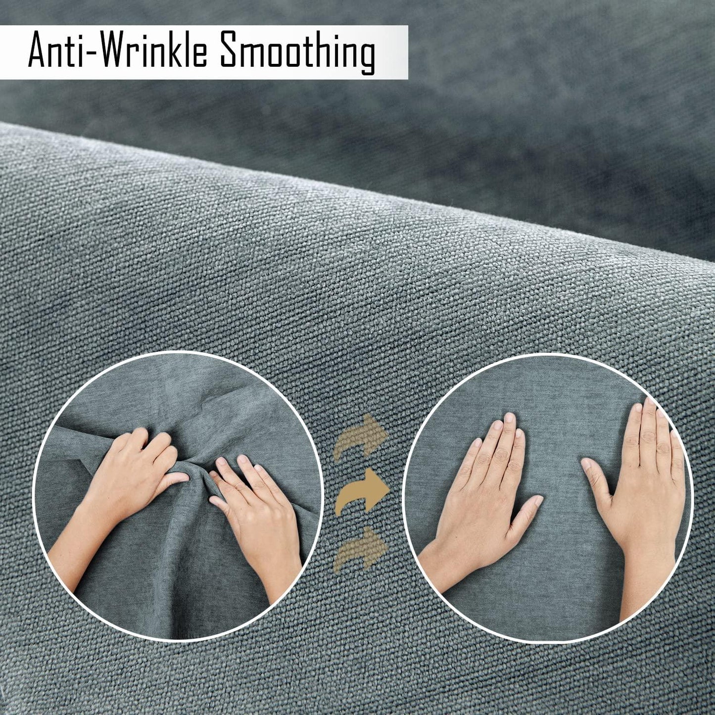 HOKIPO Premium Chenille Sofa Arm Cover, 2 Pcs, Grey - HOKIPO | Har Ghar ka Humsafar