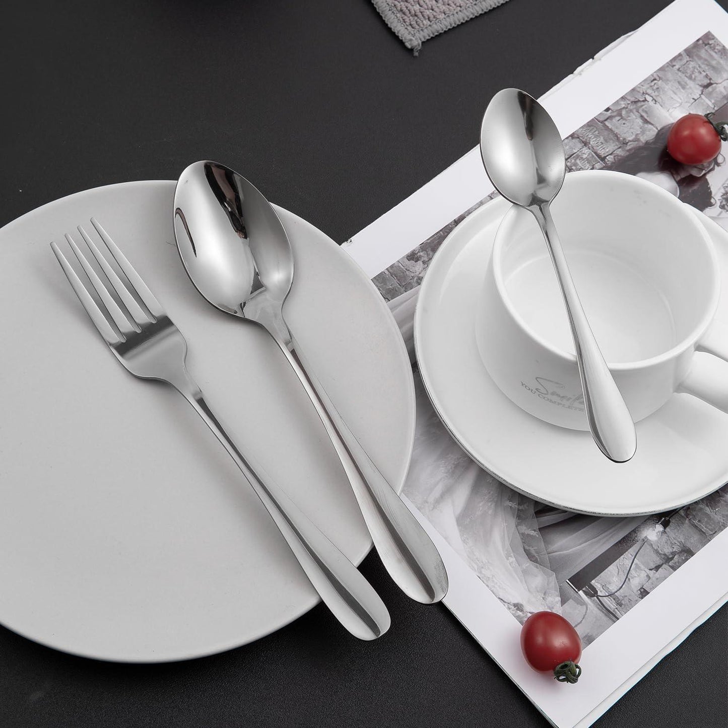 HOKIPO Silver Cutlery Set of 18 / 24 Pcs Stainless Steel, Mirror Finish with Gift Box - HOKIPO | Har Ghar ka Humsafar