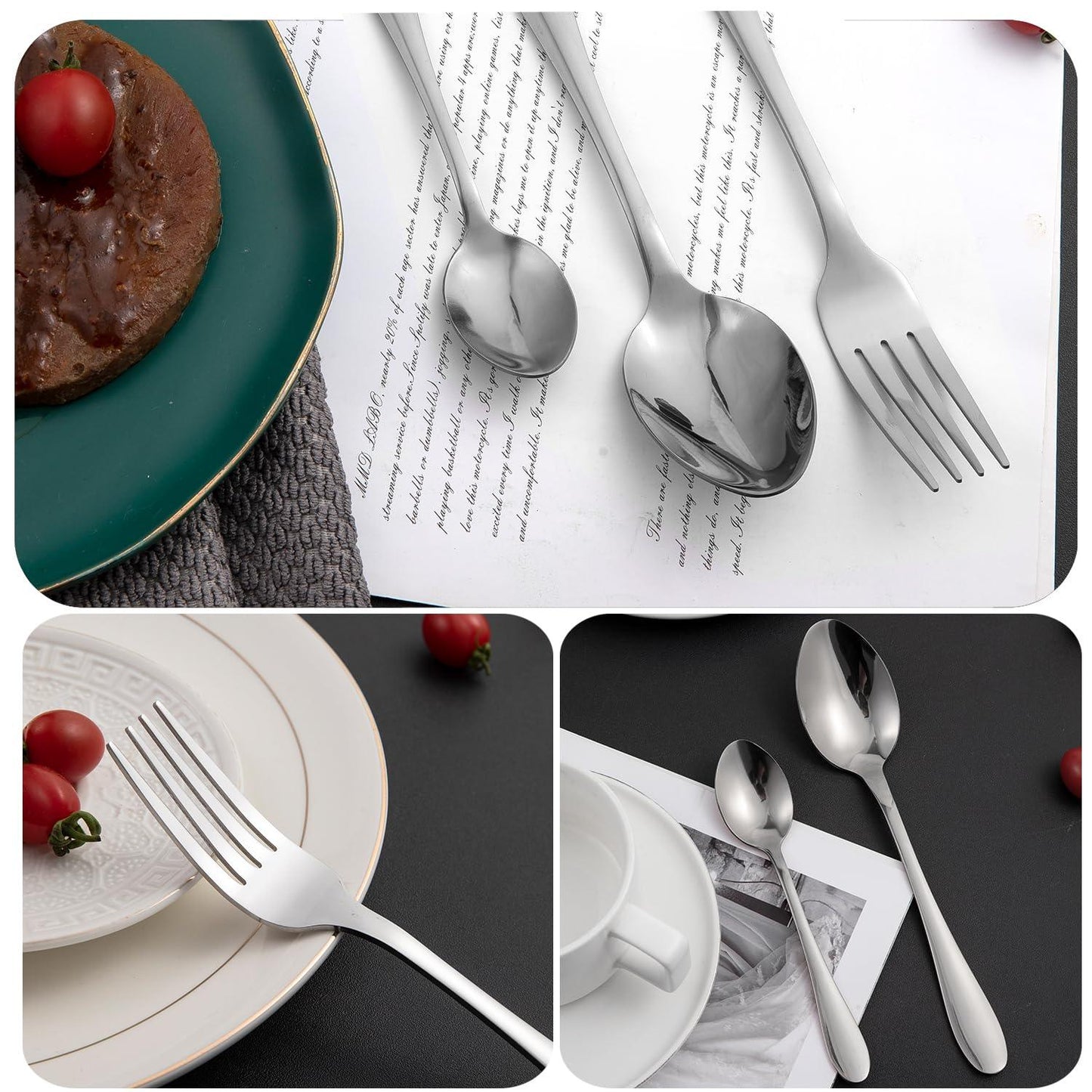 HOKIPO Silver Cutlery Set of 18 / 24 Pcs Stainless Steel, Mirror Finish with Gift Box - HOKIPO | Har Ghar ka Humsafar