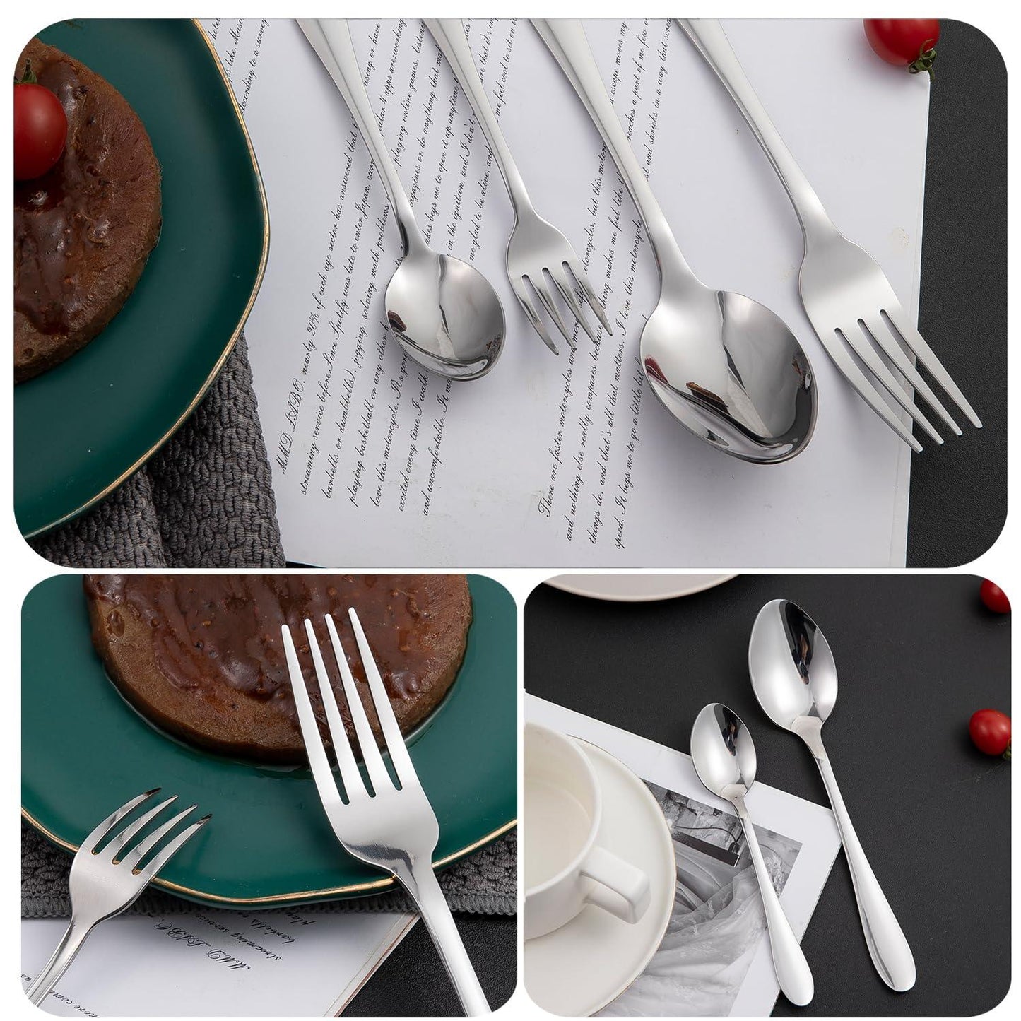 HOKIPO Silver Cutlery Set of 18 / 24 Pcs Stainless Steel, Mirror Finish with Gift Box - HOKIPO | Har Ghar ka Humsafar