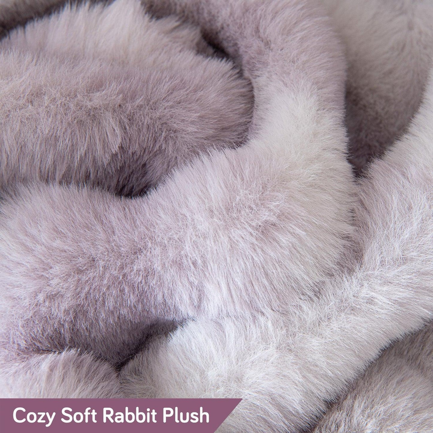 Cozy Premium Violet Gradient Faux Rabbit Wool Sofa Throw Blanket | HOKIPO