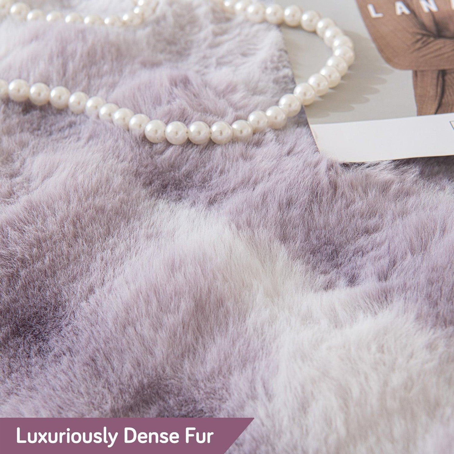 Soft Violet Premium Gradient Faux Rabbit Wool Sofa Throw Blanket | HOKIPO
