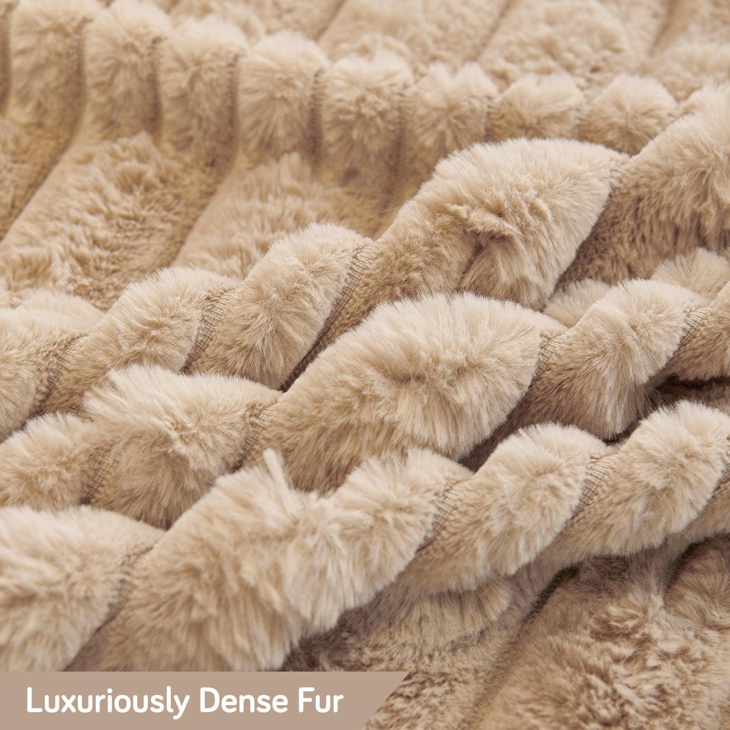 Machine-washable Luxury Waxy Faux Rabbit Fluffy Plush Sofa Throws | HOKIPO