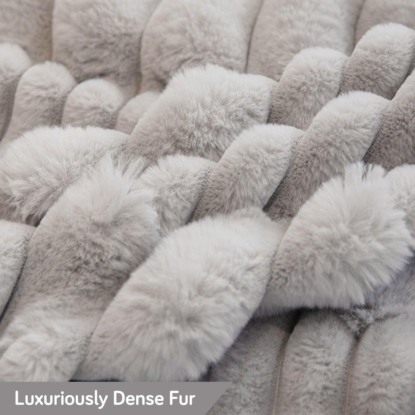 Machine-washable Luxury Waxy Faux Rabbit Fluffy Plush Sofa Throws | HOKIPO