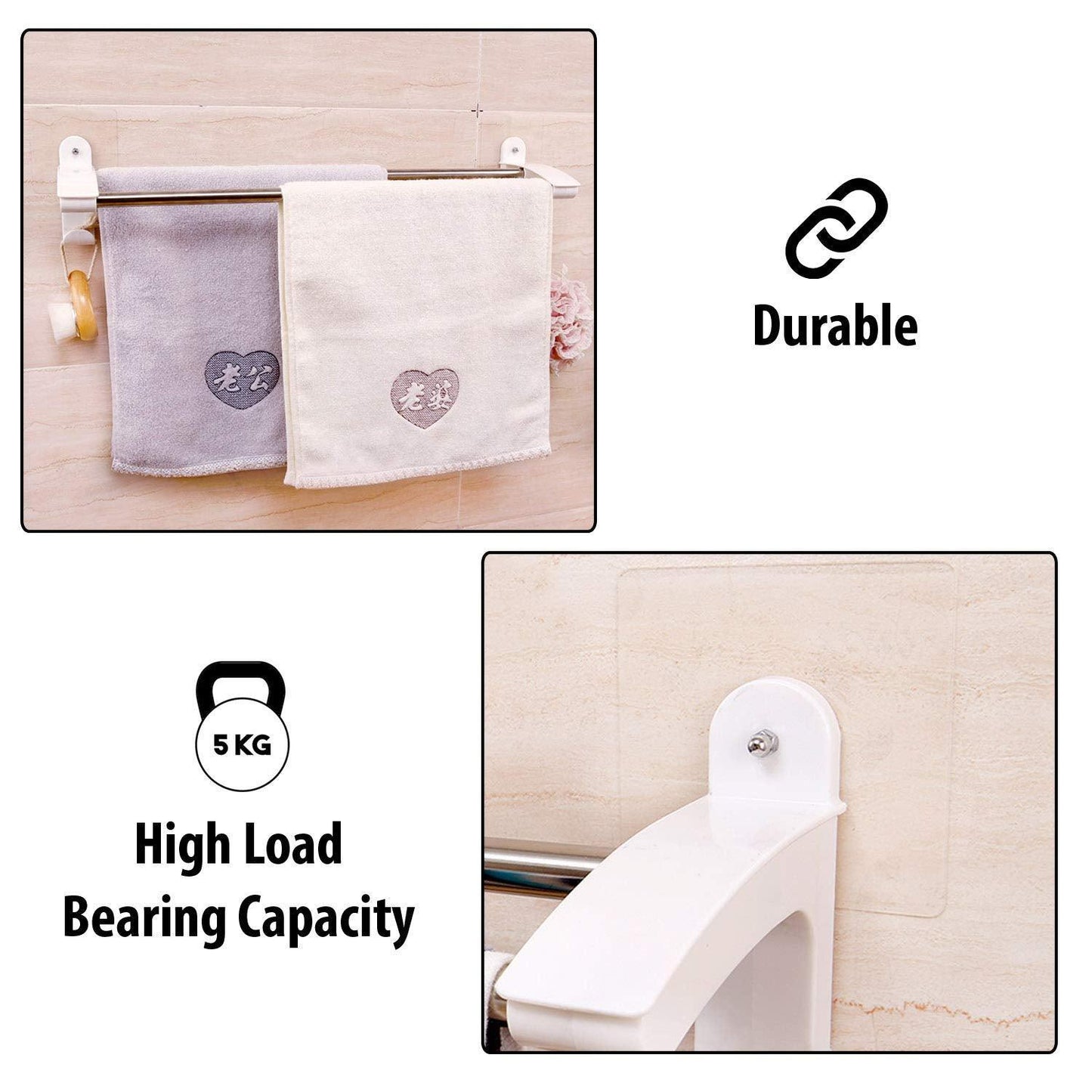 2 Layer Wall Mounted Bathroom Towel Hanger | HOKIPO
