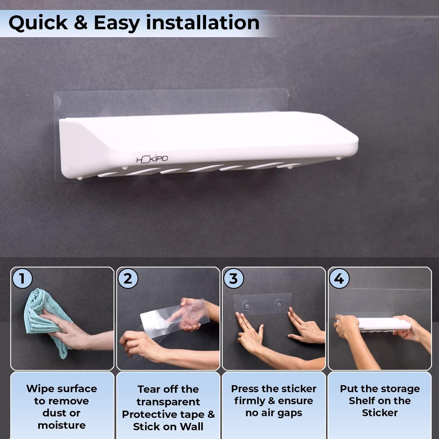 Guide to Install HOKIPO's Plastic white Bathroom Stand