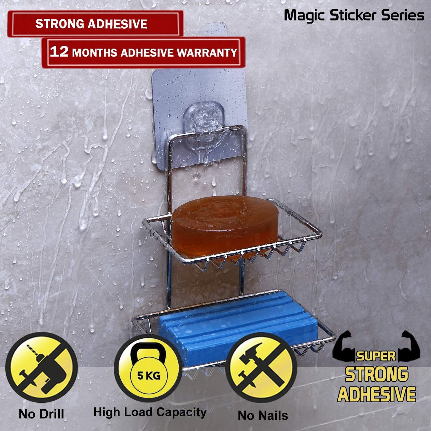 Buy Double layer wall mounted soap dish for bathroom
