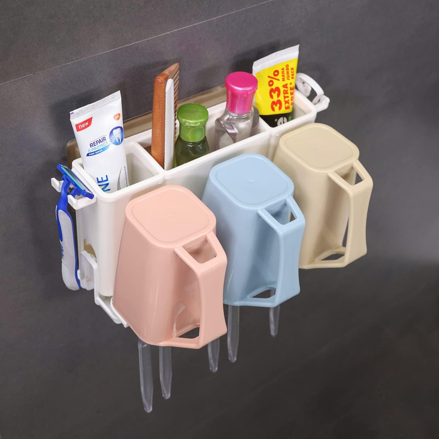 Wall Mounted Toothbrush Holder Stand | HOKIPO