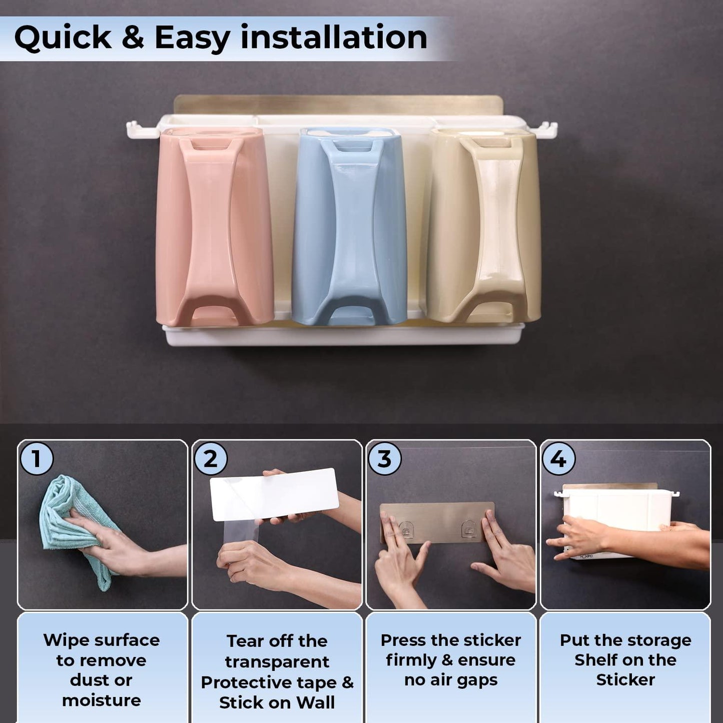 Guide To Install HOKIPO's Toothbrush Holder Stand
