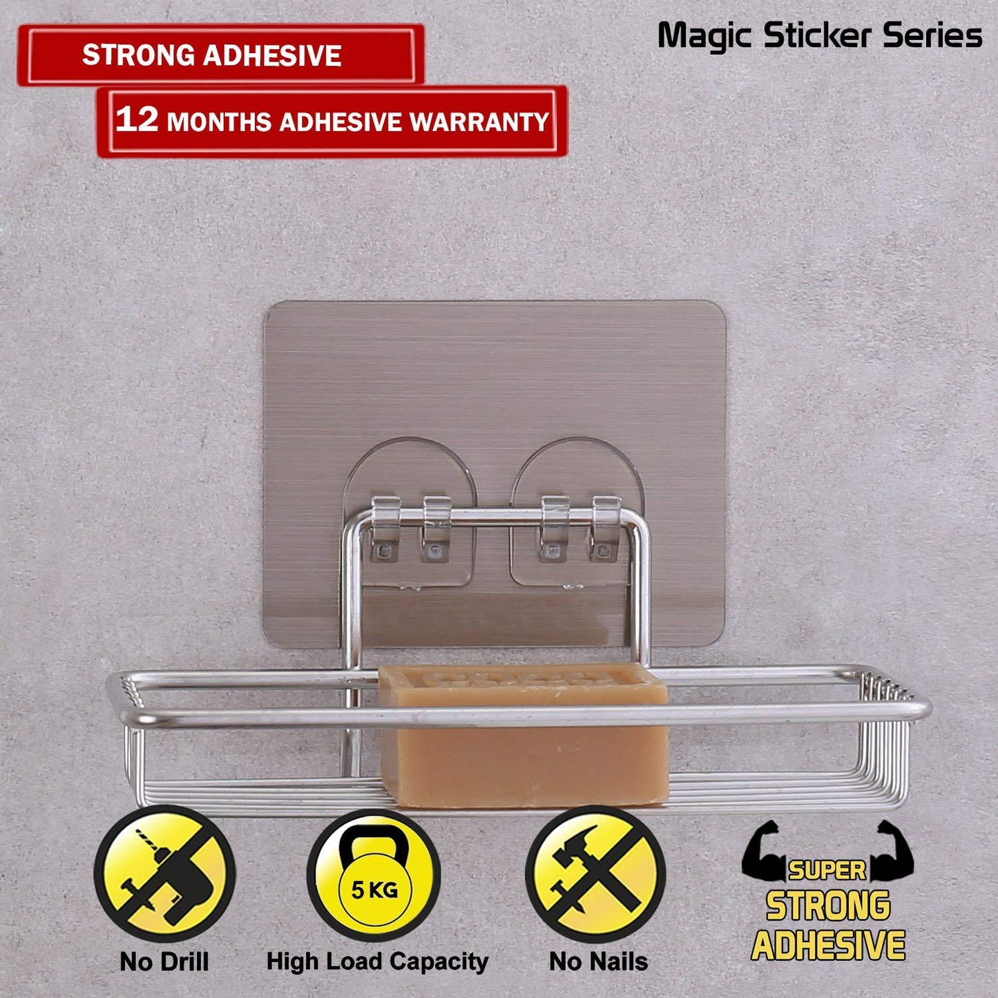 Buy Wall Mounted Bathroom Soap tray for bathroom, kitchen and washbasin wall | HOKIPO