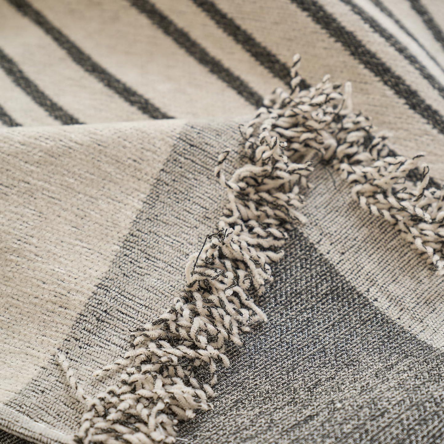 Midnight Black Printed Chenille Sofa Throw | All - Season & Anti - Slip Cover - HOKIPO | Har Ghar ka Humsafar