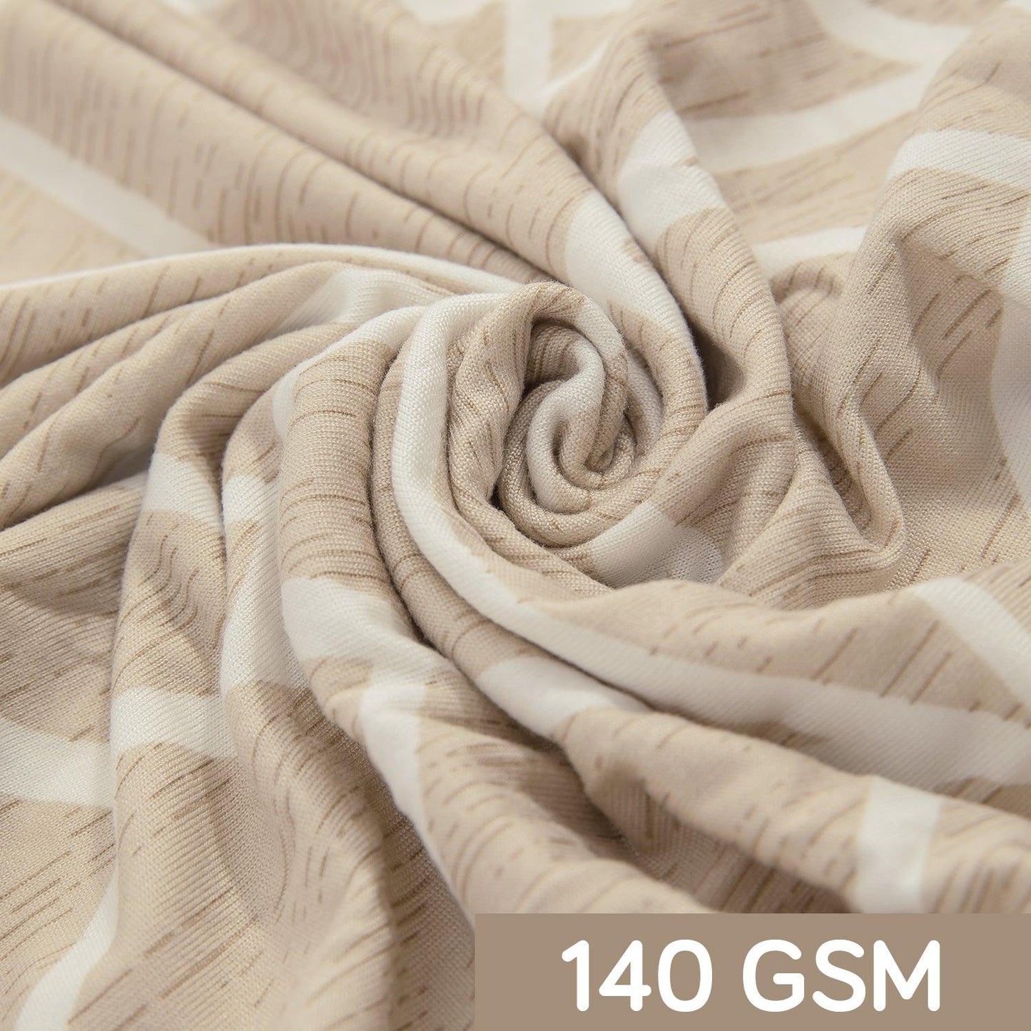 Beige Abstract Geometry Print polyester chair covers