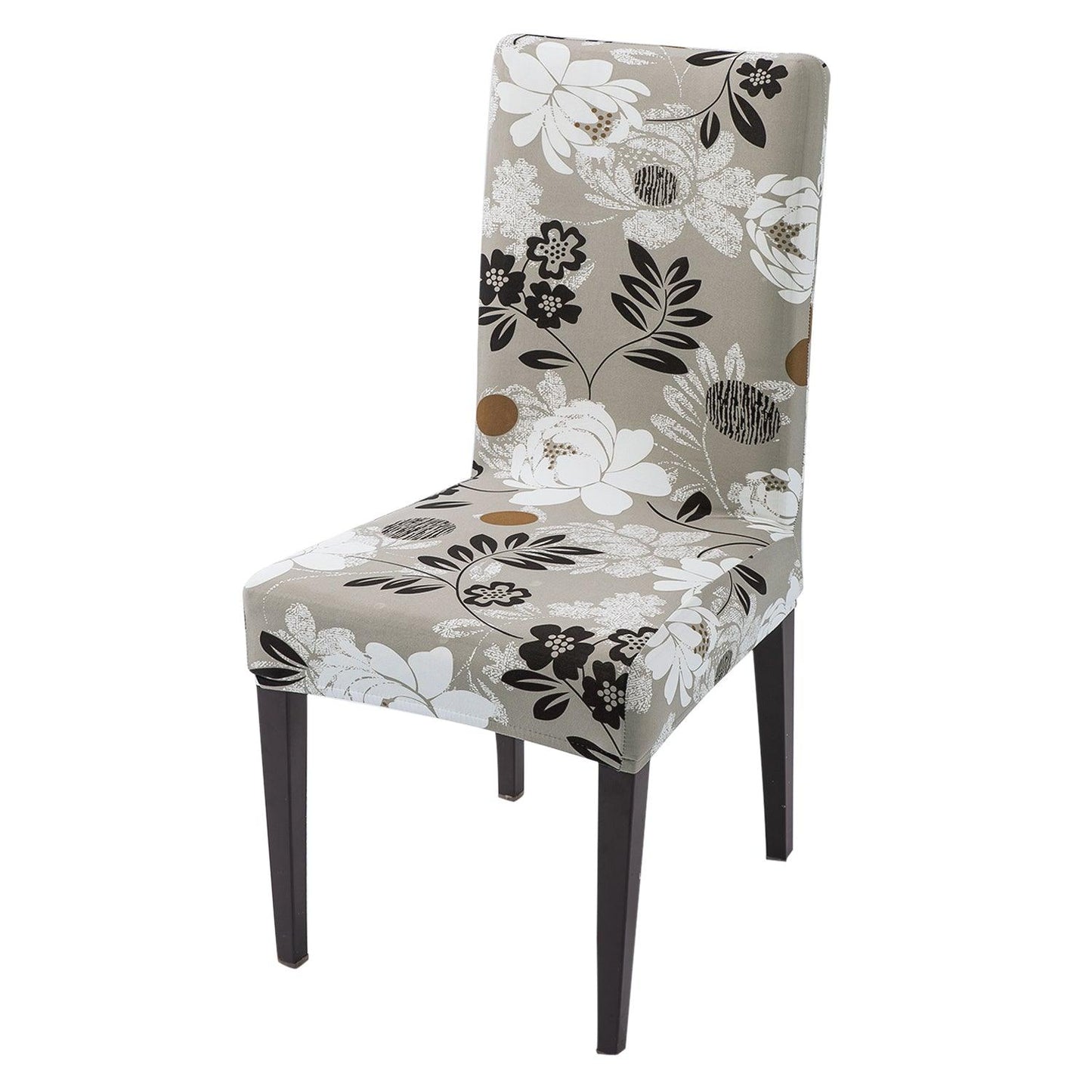 Feather Brown Floral Print Chair covers set of 1 piece