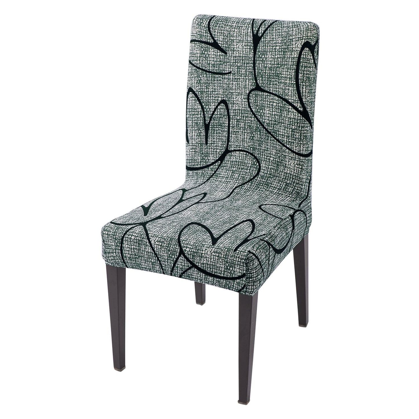 Intense Grey Abstract Floral Print Chair covers set of 1 piece