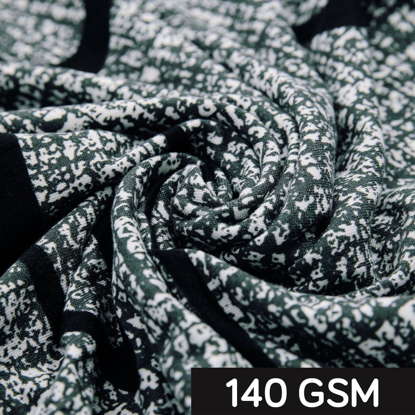 Intense Grey Abstract Floral Print polyester chair covers