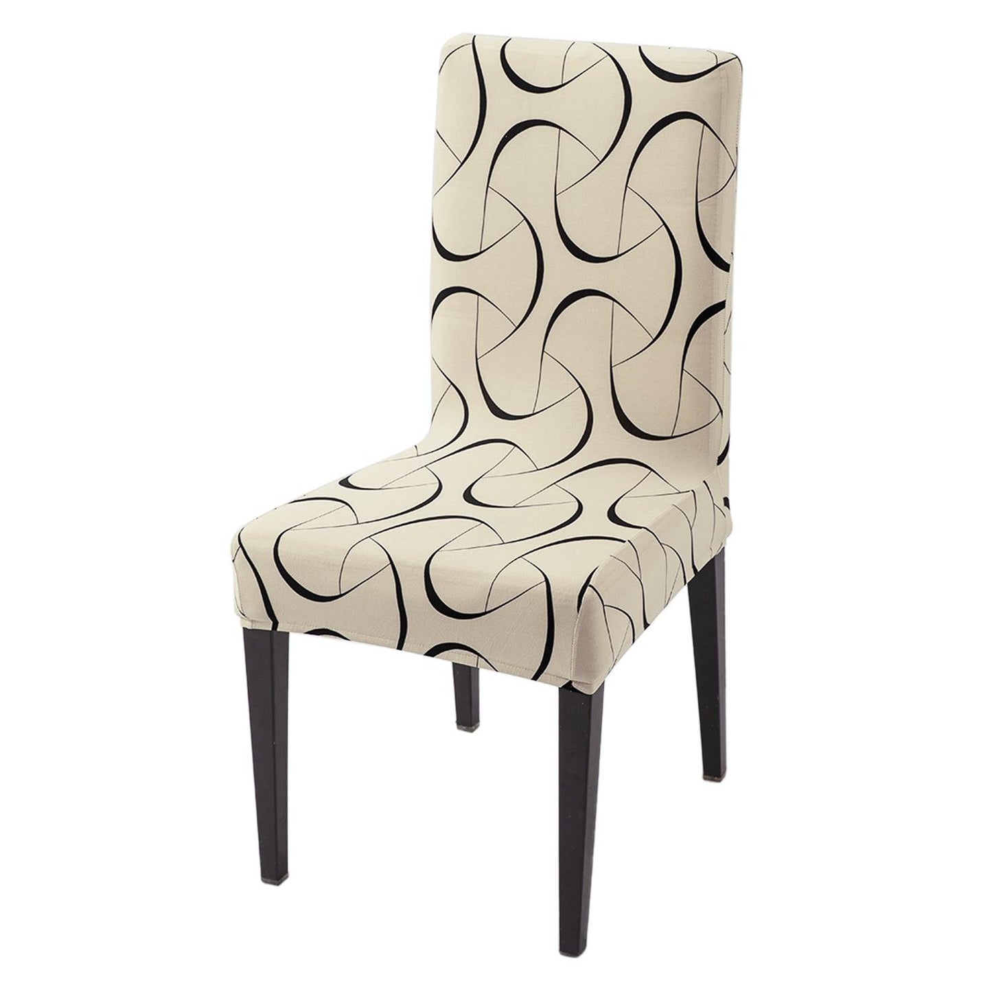 Natural Beige Abstract Art Print Chair covers set of 1 piece